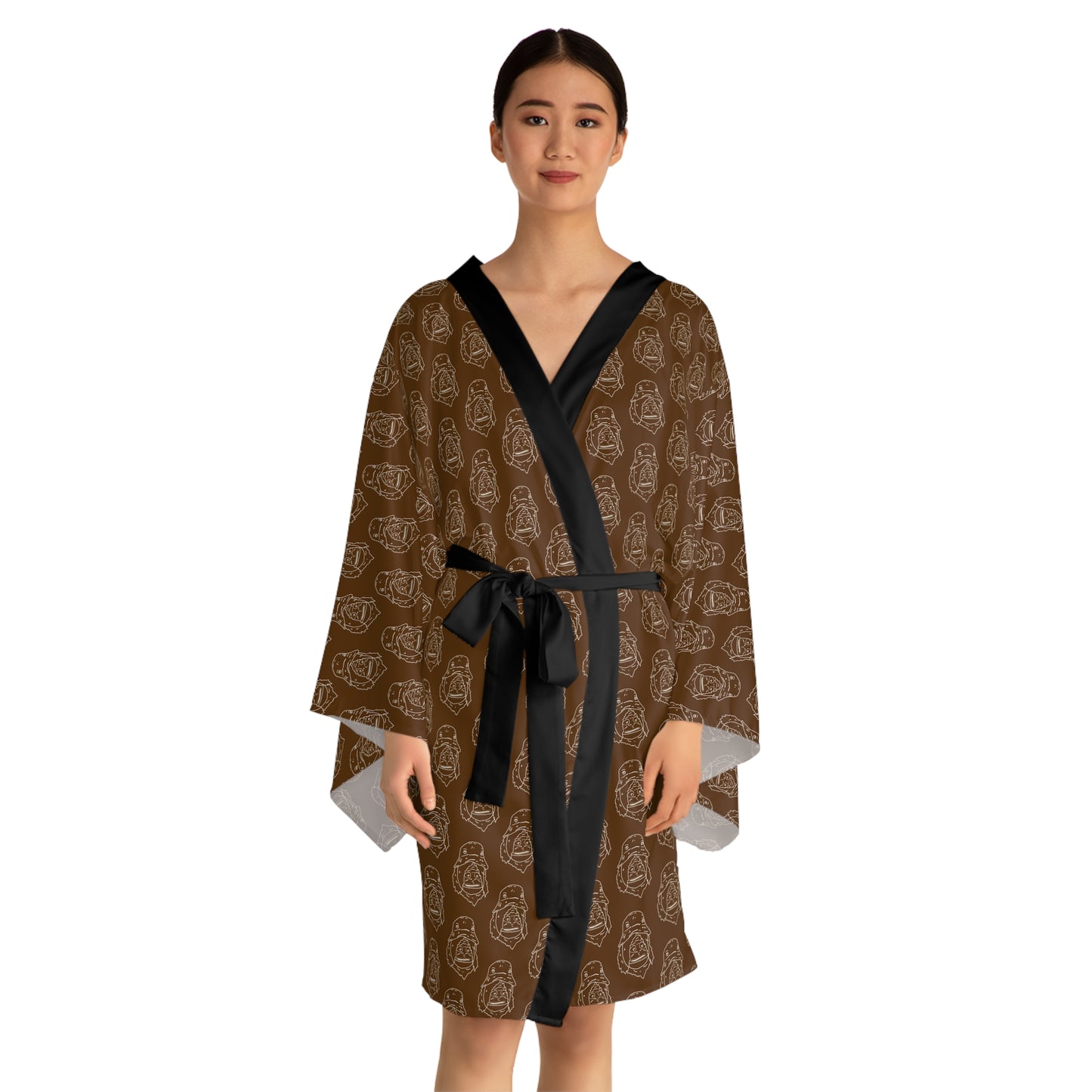 Long Sleeve SASSY Kimono Robe BROWN