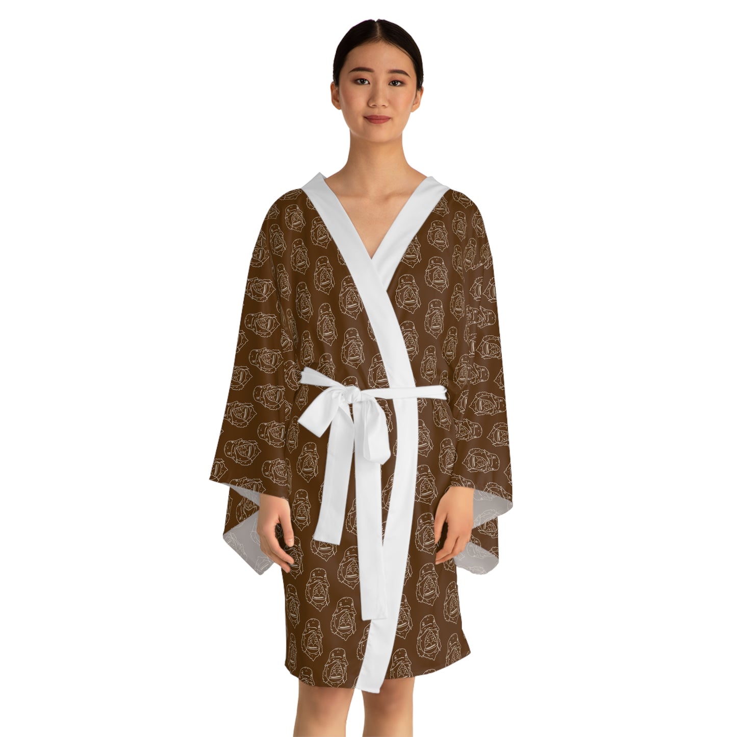 Long Sleeve SASSY Kimono Robe BROWN